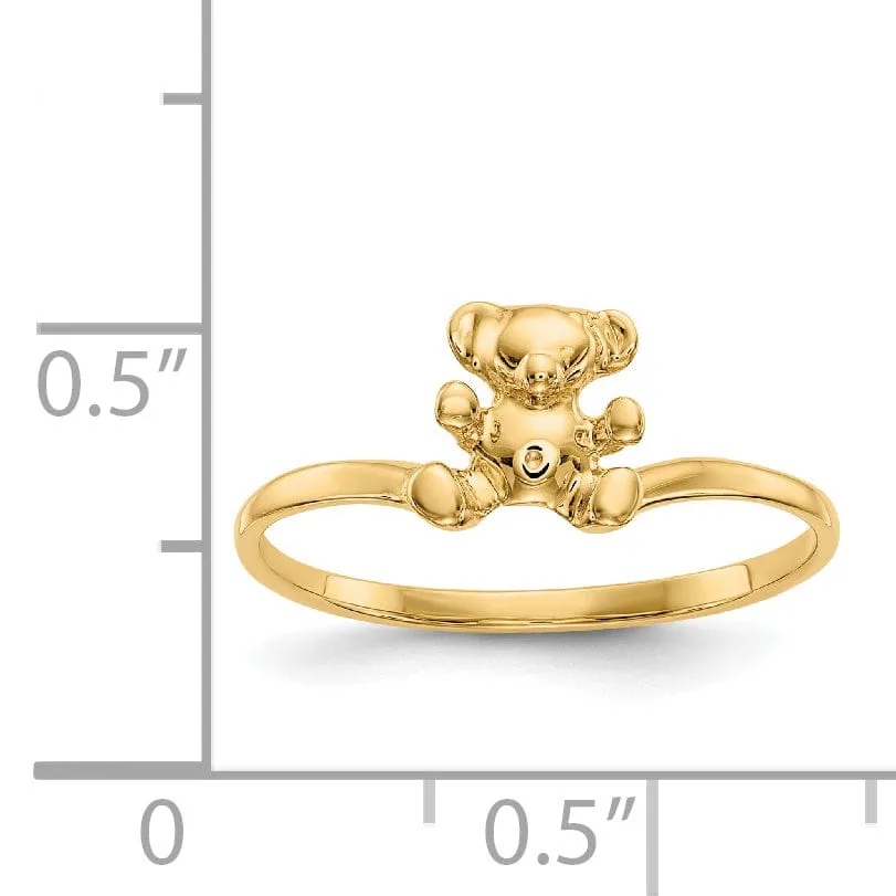 14k Yellow Gold Teddy Bear Children's Ring