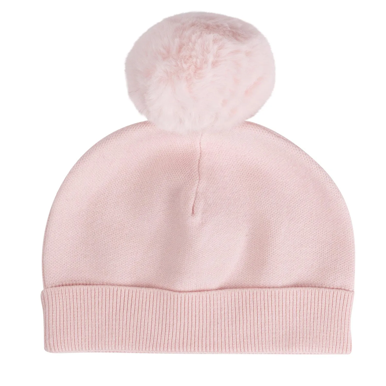 A'Dee - Knitted pom pom teddy hat, pink