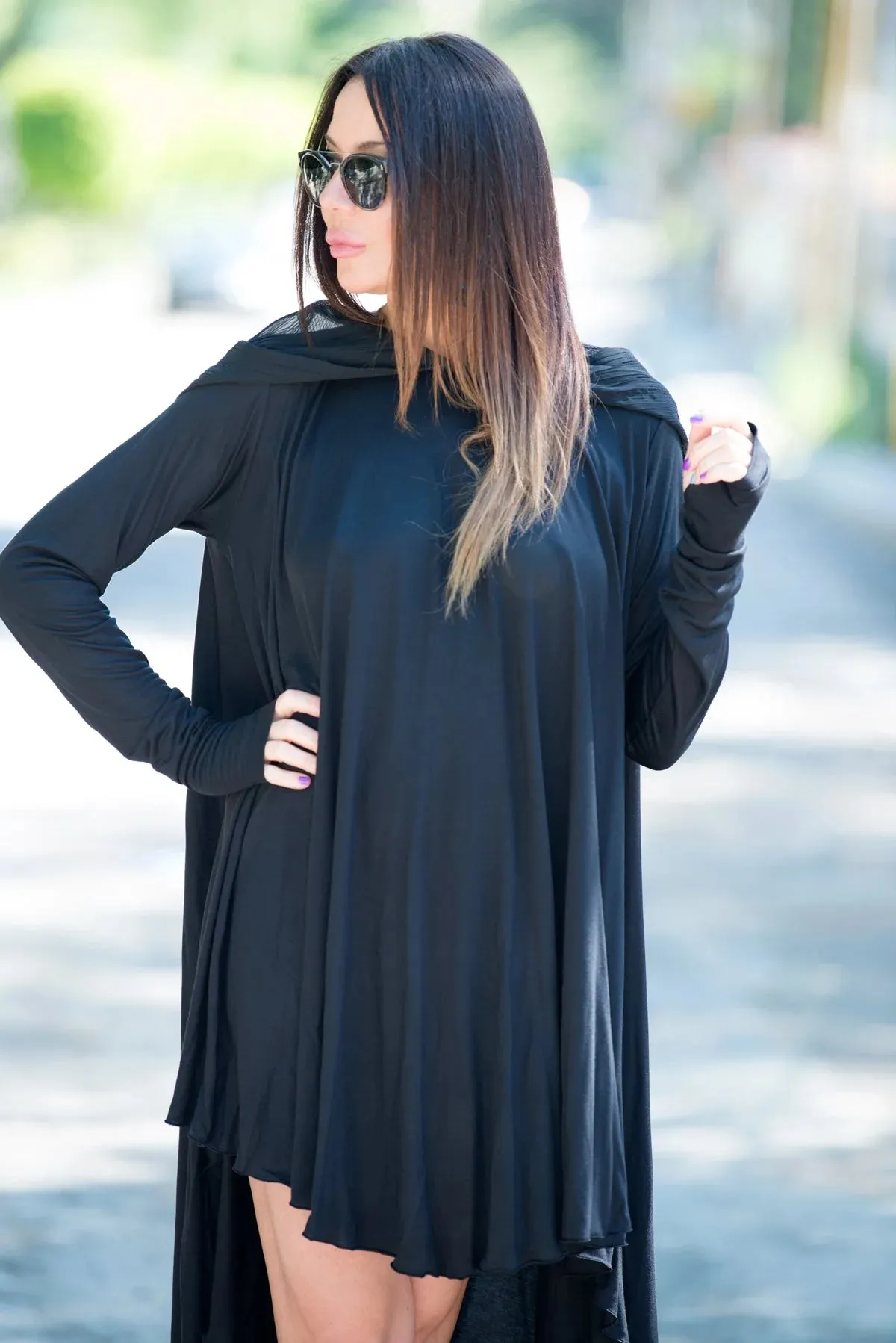 ANIE BLACK Hooded Tunic SALE