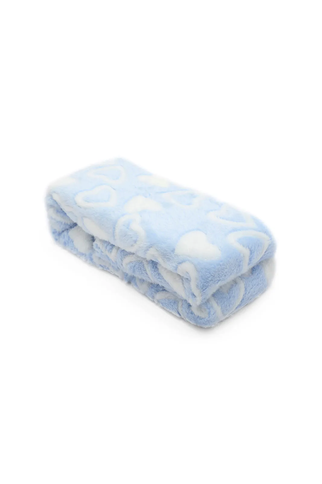 Babies Blue And White Blanket With Teddy Bear Gift Set(2 Piece)