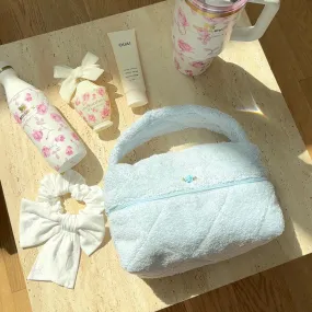 BABY BLUE TEDDY FLORAL HANDBAG