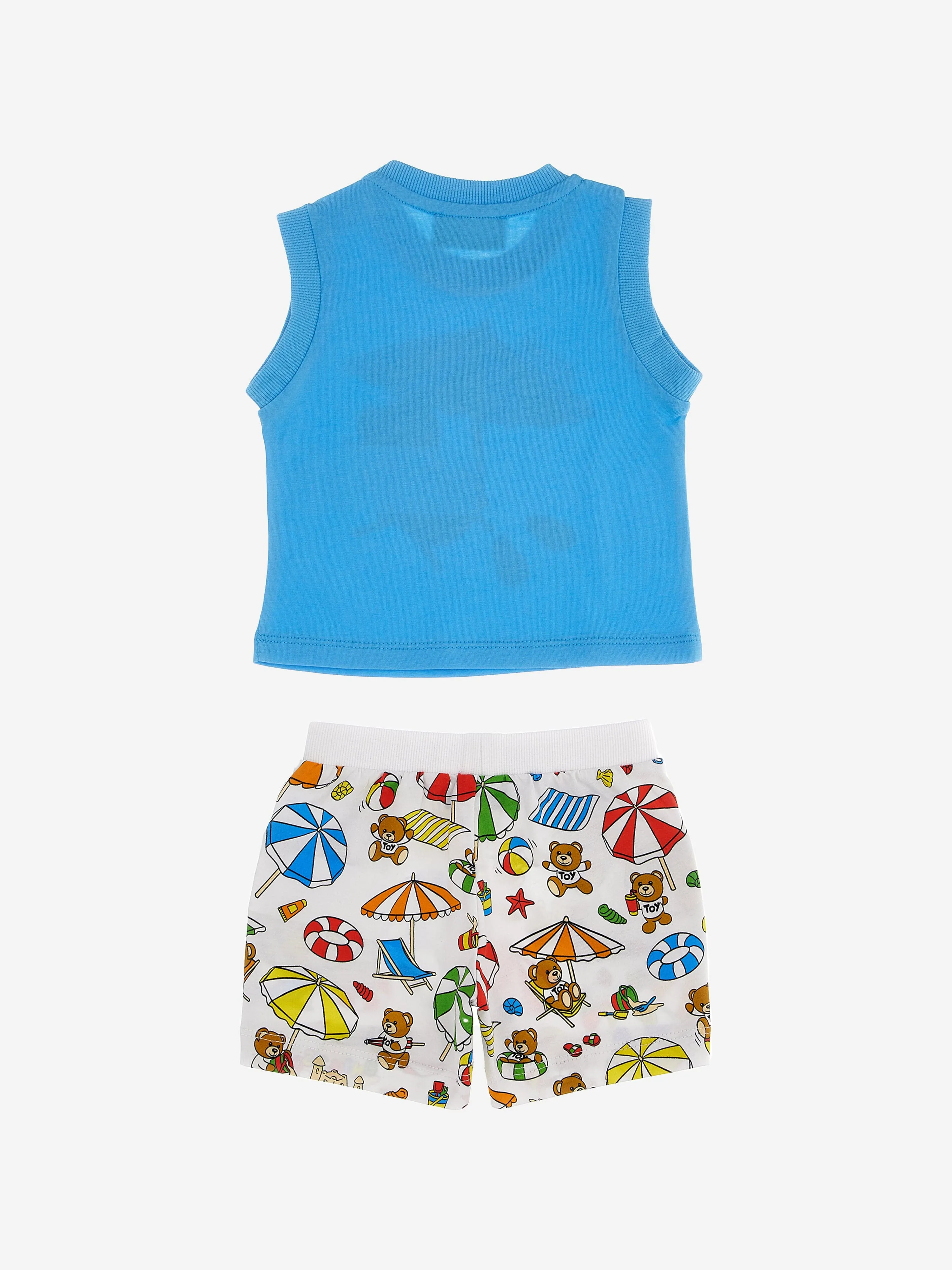 Baby Boys Beach Teddy Short Set in Blue