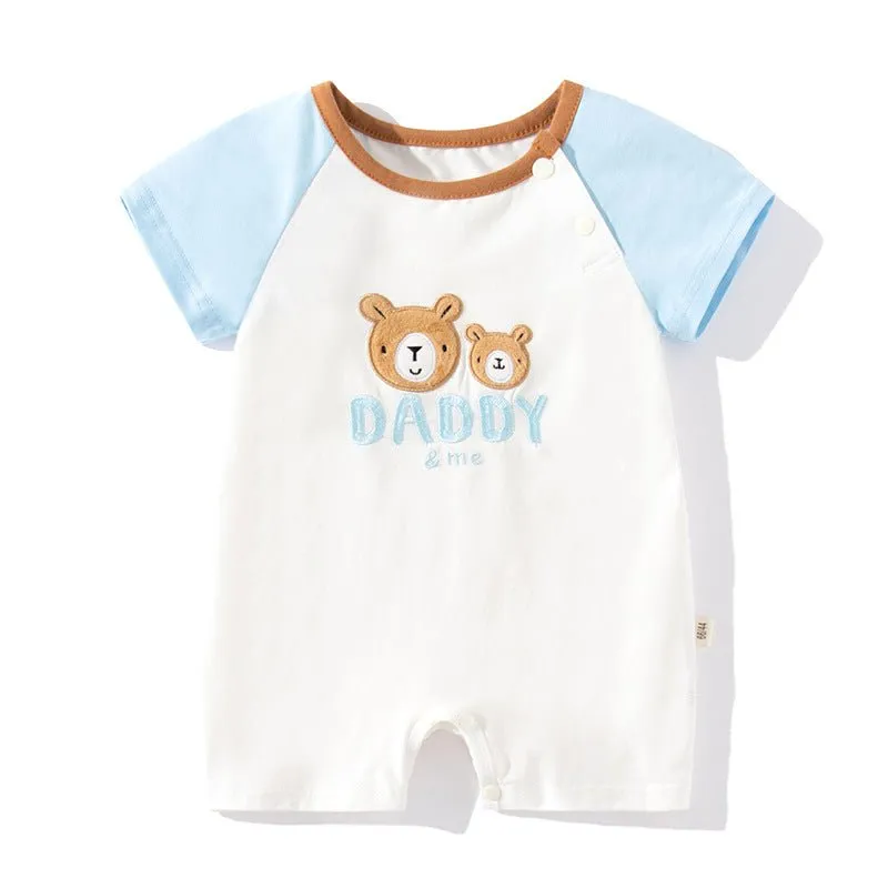 Baby's Teddy Bear Letter Print Design Onesie (2 Design)