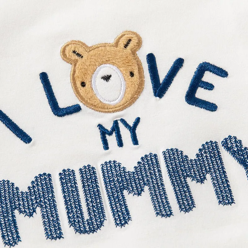 Baby's Teddy Bear Letter Print Design Onesie (2 Design)