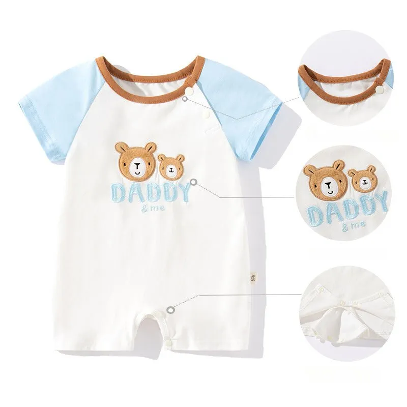 Baby's Teddy Bear Letter Print Design Onesie (2 Design)