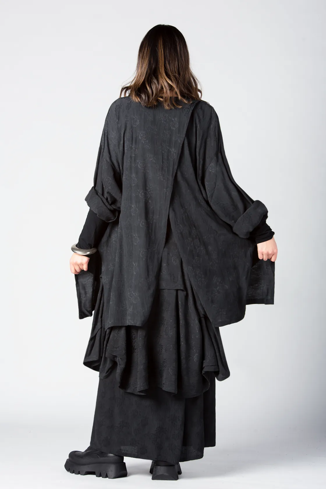 Back Split Jacket in Charcoal Milano