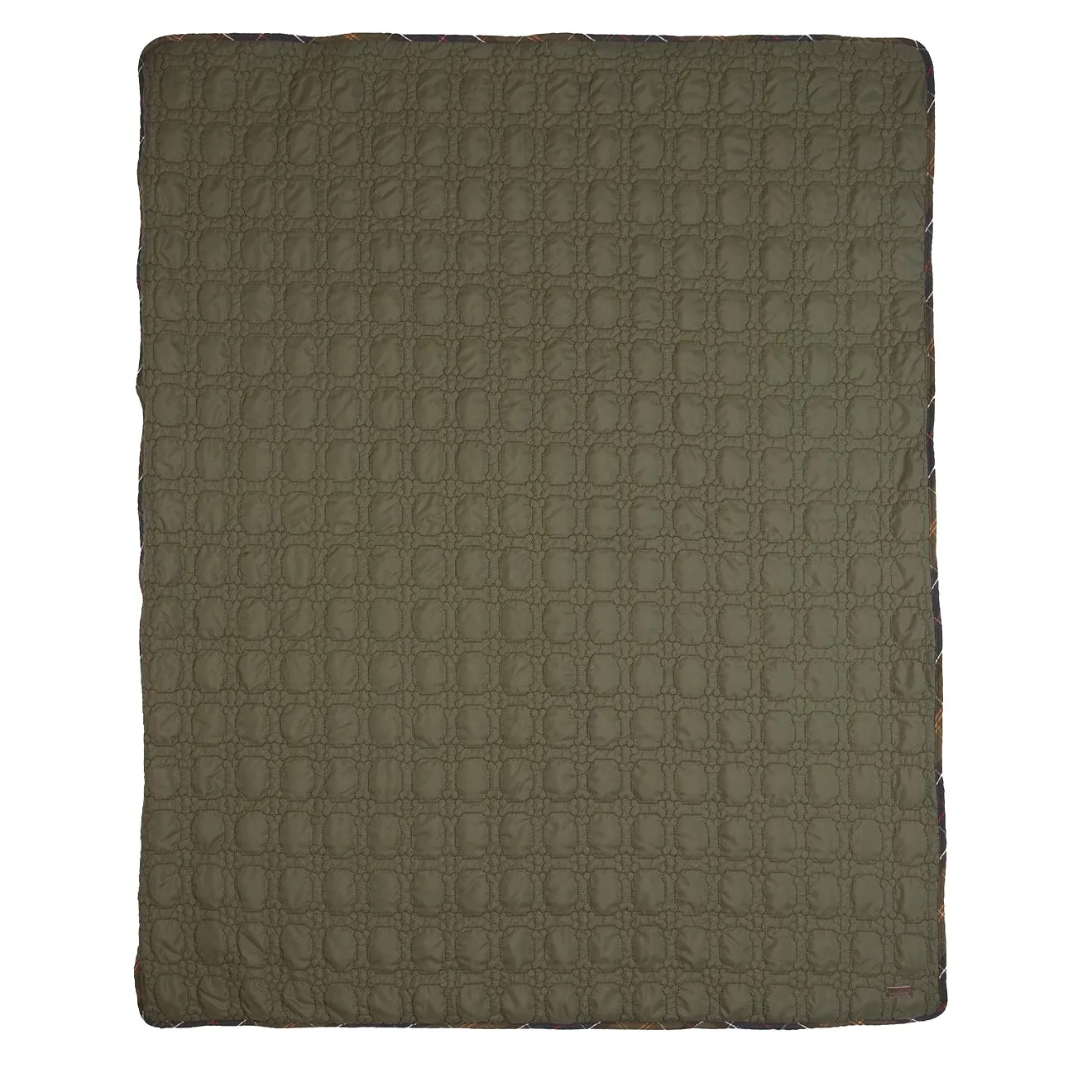 Barbour Dog Bone Quilted Blanket Dark Olive