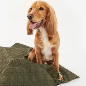 Barbour Dog Bone Quilted Blanket in Dark Olive