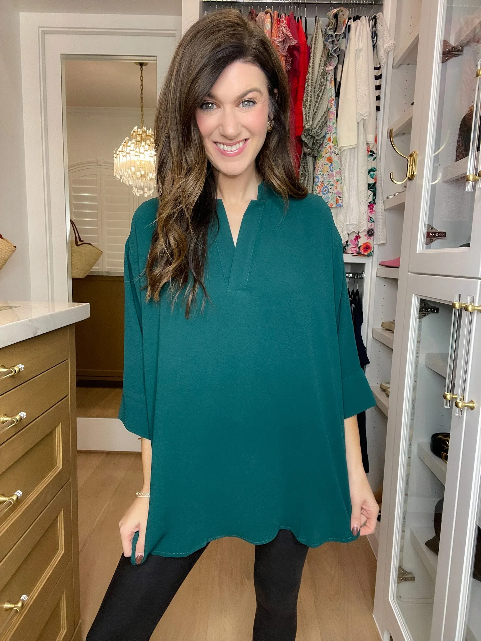 *BELLES & DOORBUSTER* Good Tidings Tunic in Forest Green *FINAL SALE*