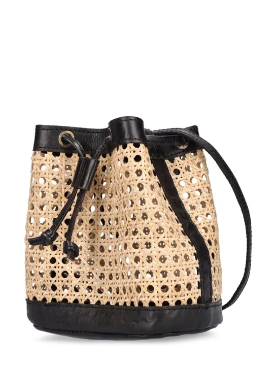 Bembien   Mini Benna rattan bucket bag 