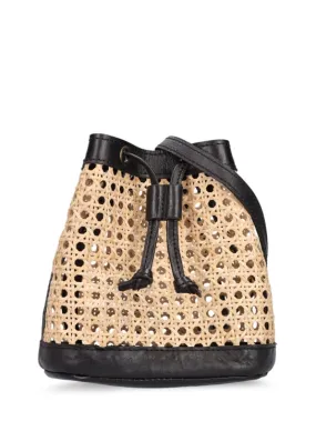 Bembien   Mini Benna rattan bucket bag 