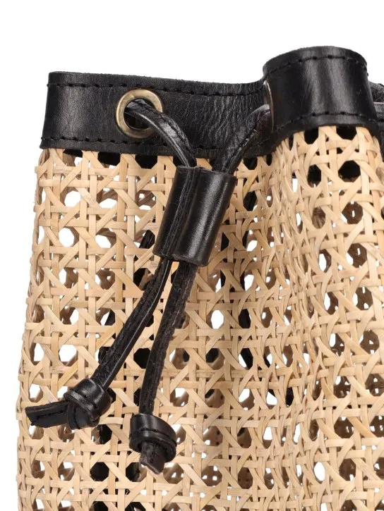 Bembien   Mini Benna rattan bucket bag 