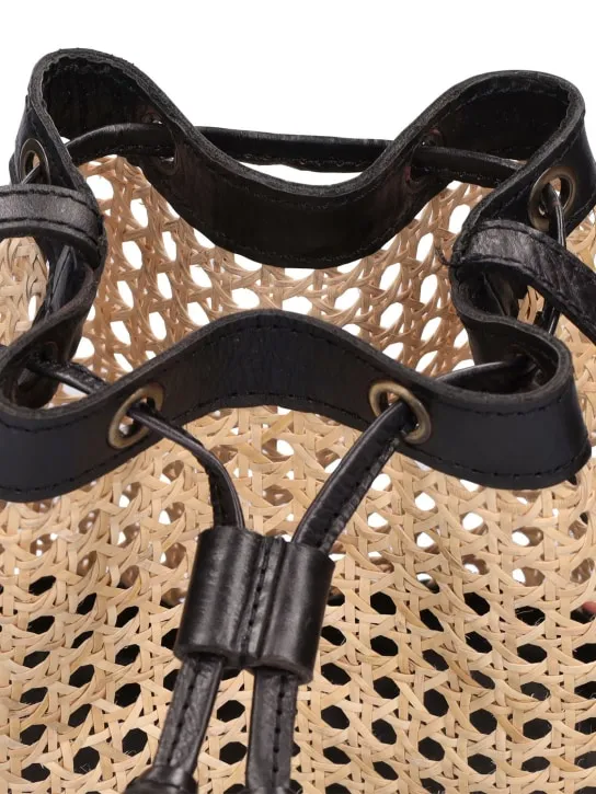 Bembien   Mini Benna rattan bucket bag 