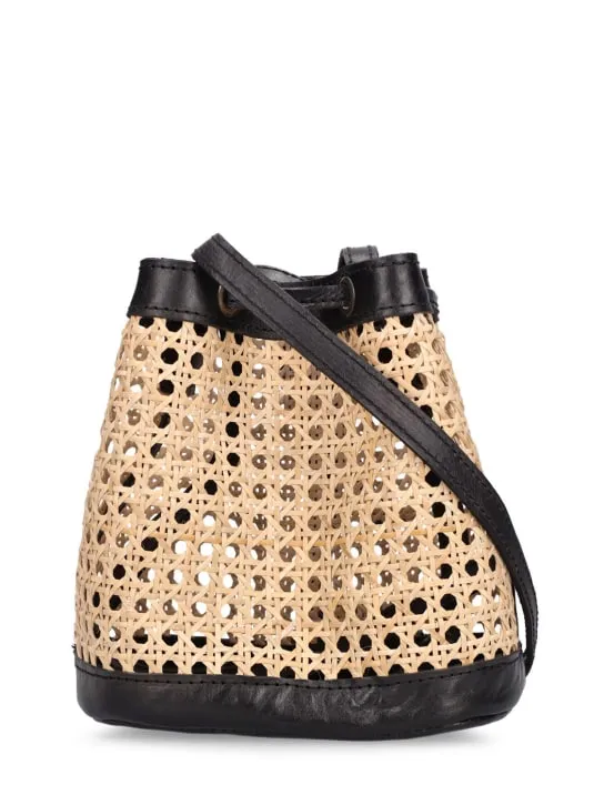 Bembien   Mini Benna rattan bucket bag 