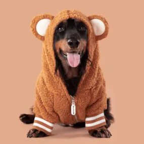 Big & Little Dogs Caramel Teddy Hoddie Dog Jumper