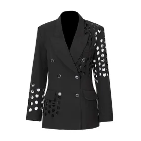 Black & White Hollow Out Spring Coat for Women