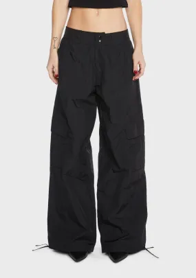 Black Low-Rise Cargo Pants