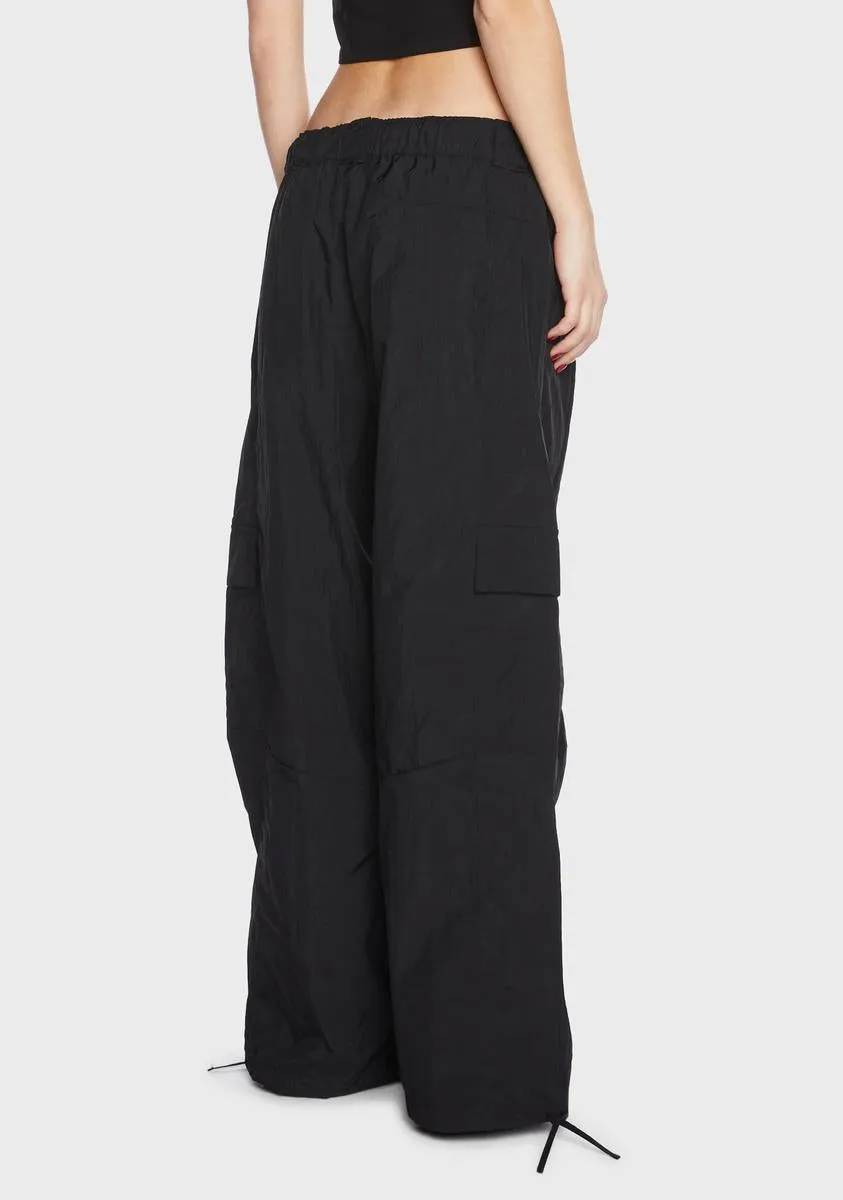 Black Low-Rise Cargo Pants