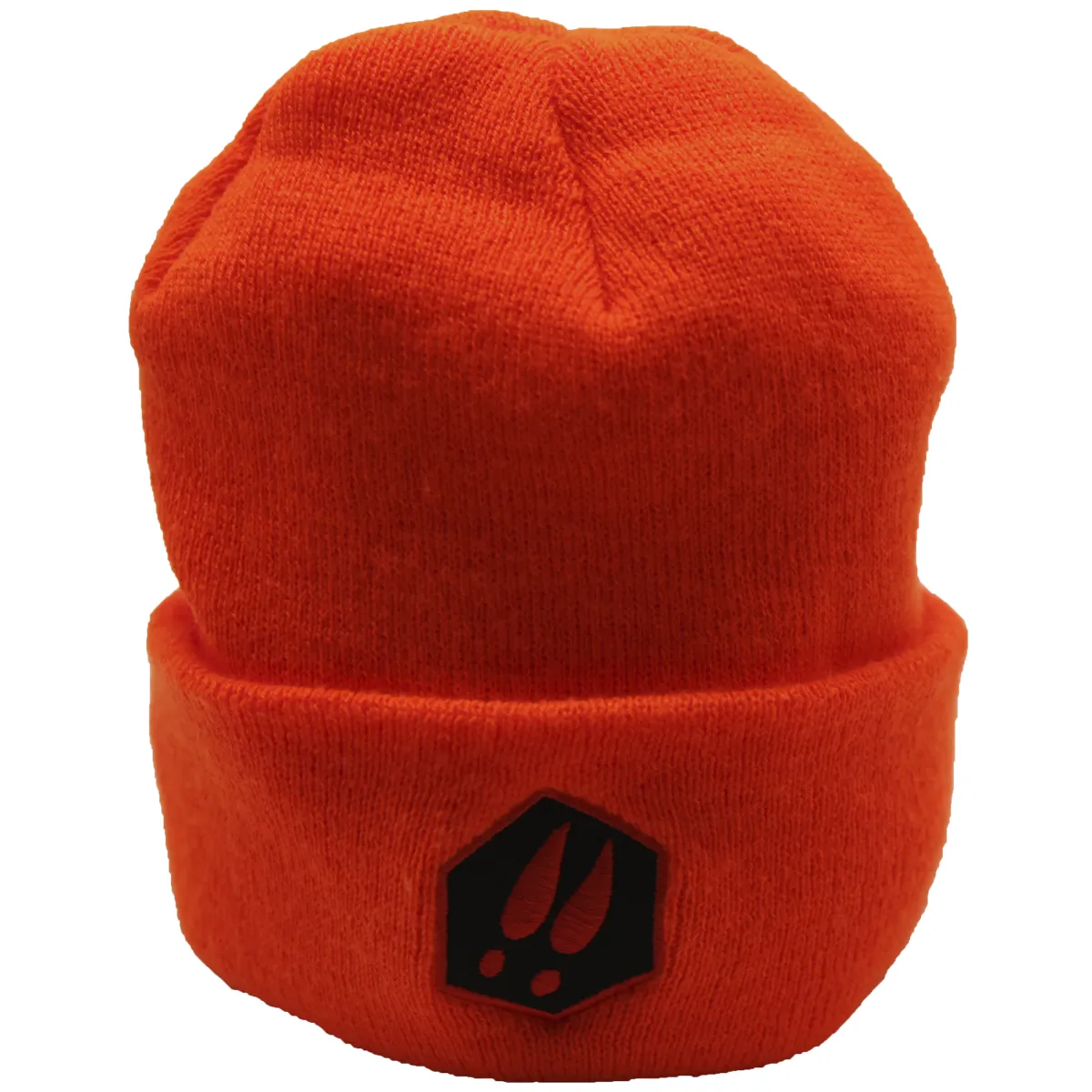 BLAZE ORANGE FLEECE LINED KNIT HAT WITH DEERCAST LOGO