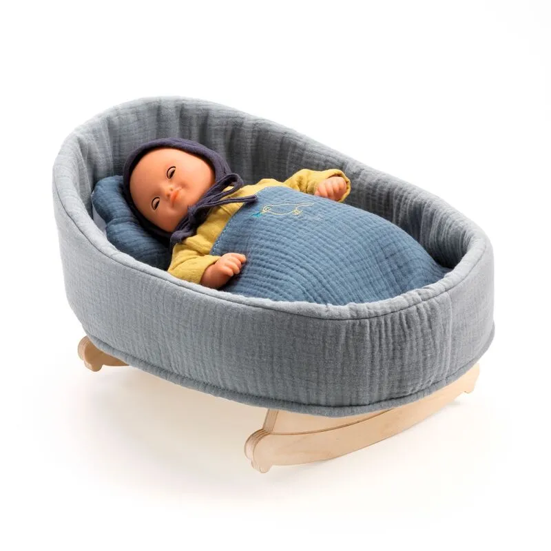 Blue Dream Doll Rocking Cradle