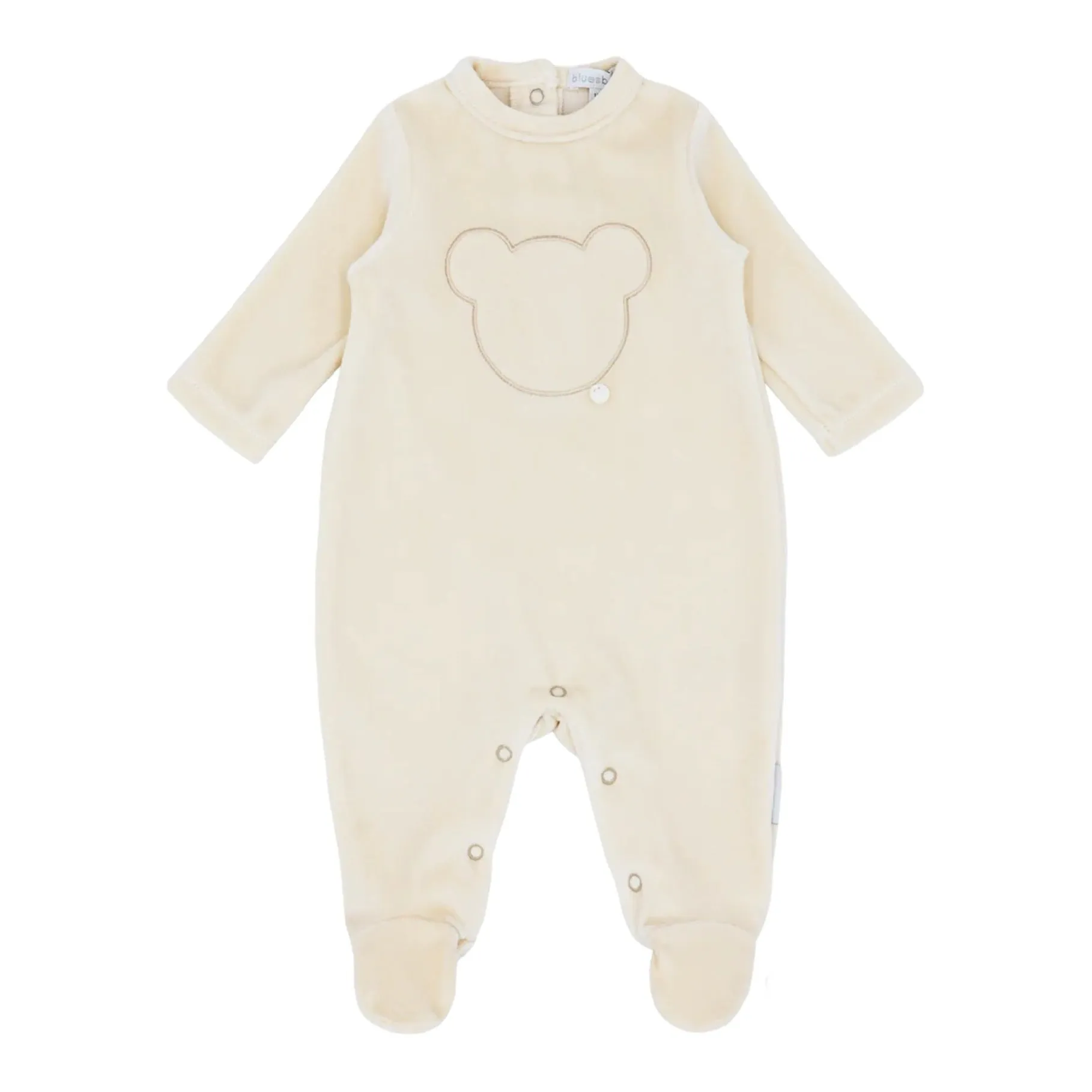 blues baby - Sand velour all in one, teddy motif