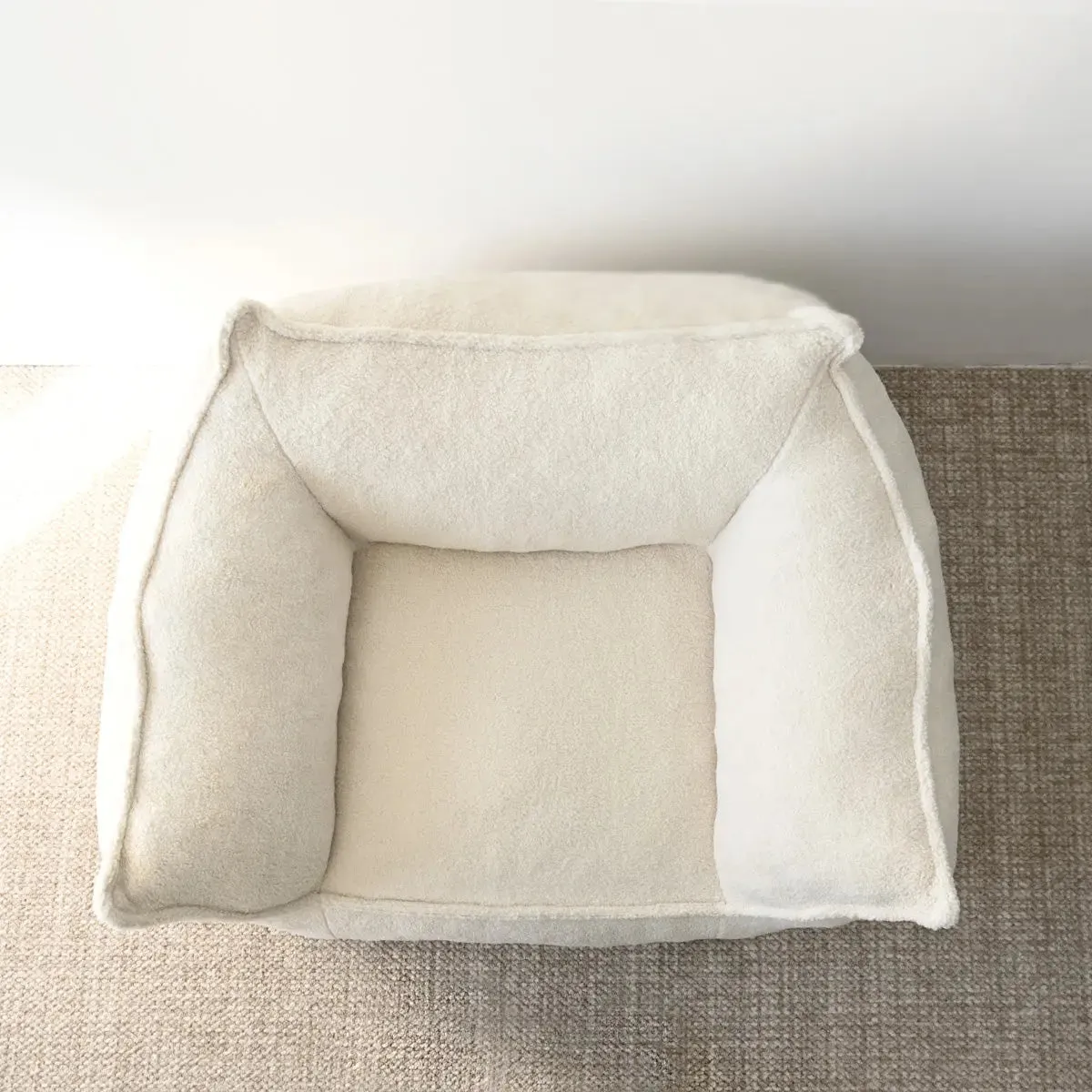 Boring Upholstered Teddy Fabric Bean Bag Chair