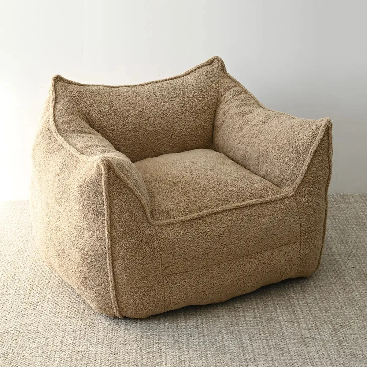 Boring Upholstered Teddy Fabric Bean Bag Chair