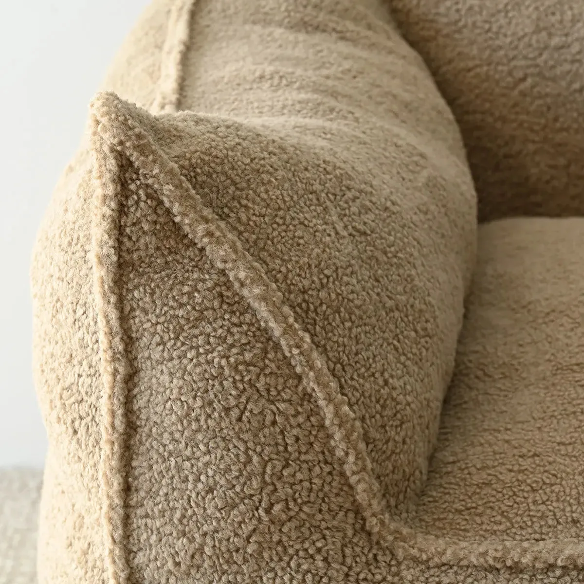 Boring Upholstered Teddy Fabric Bean Bag Chair