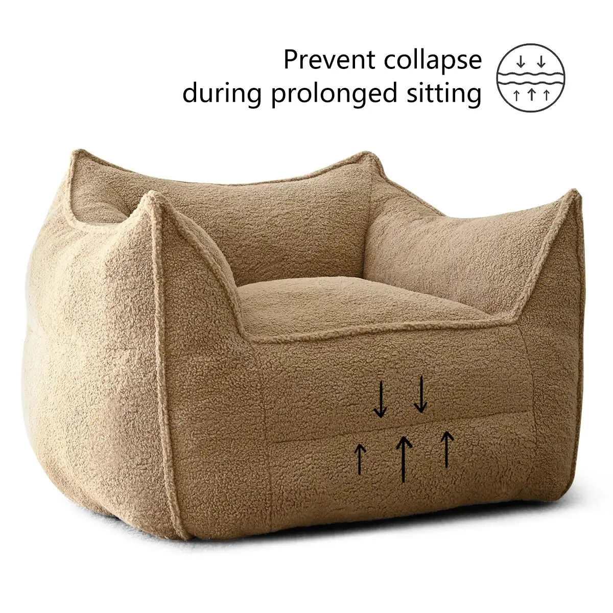 Boring Upholstered Teddy Fabric Bean Bag Chair