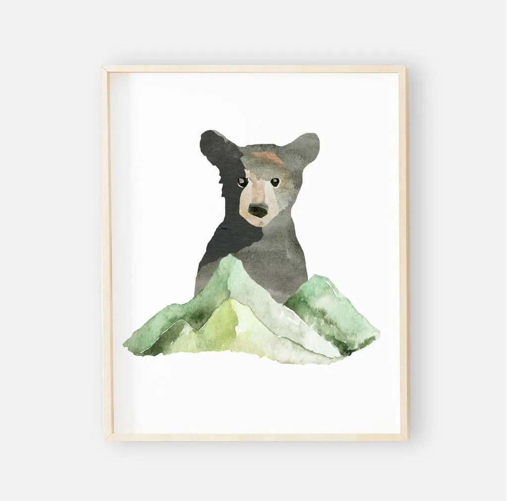 Brody's Bear & Mountain Digital Print