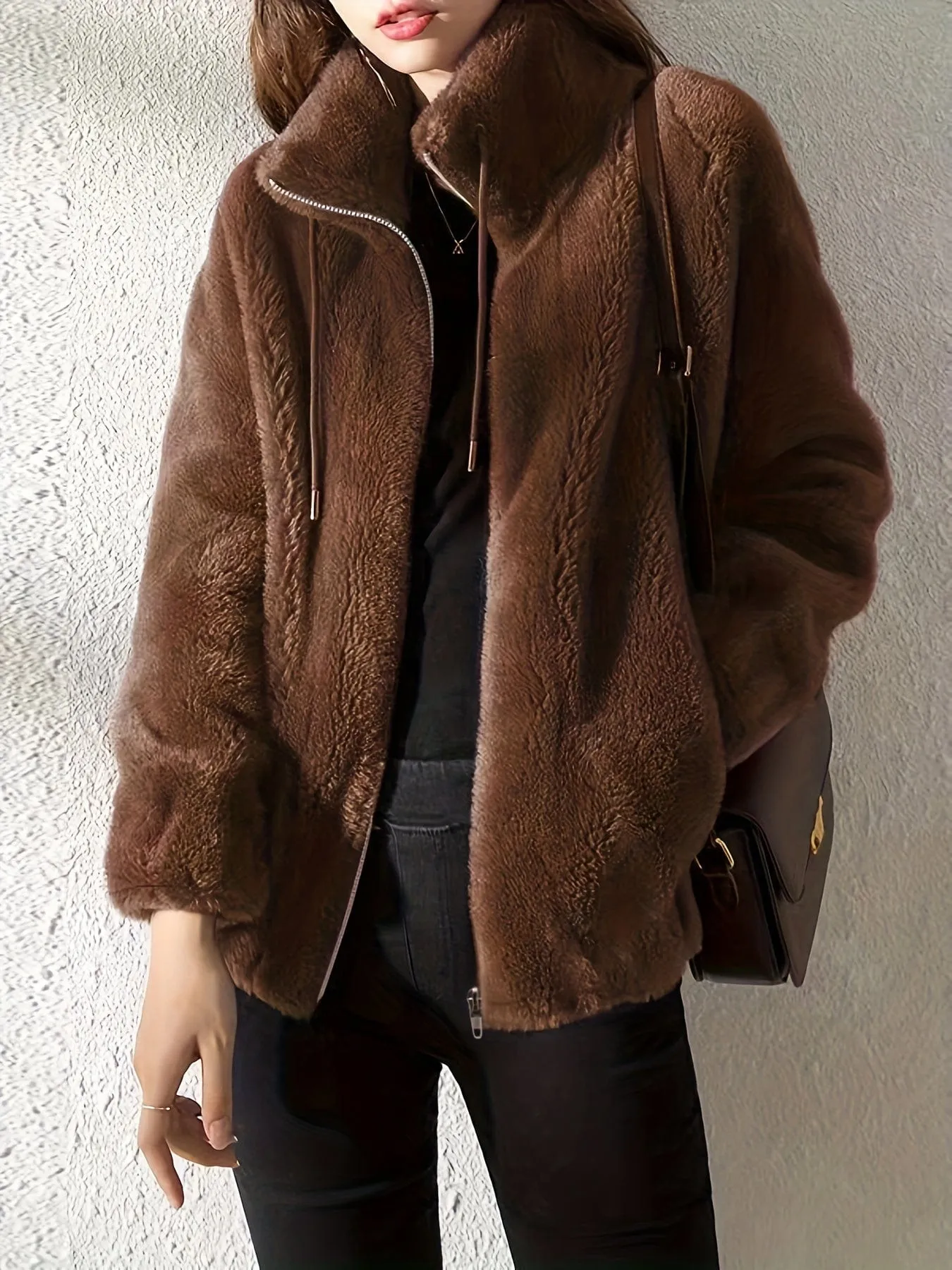 Brown Fleece Coat