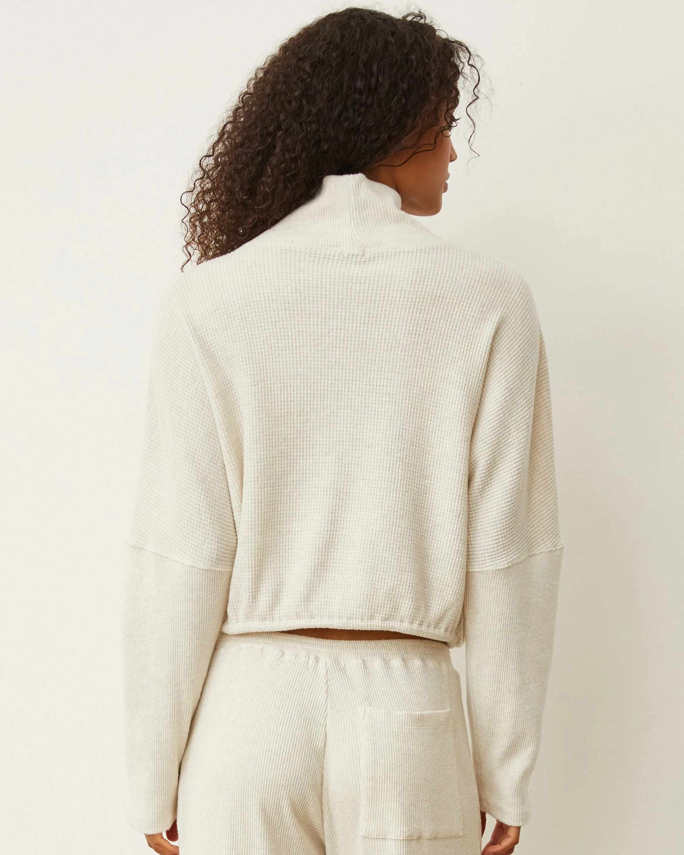 Brushed Thermal Drawcord Waist Sweatshirt