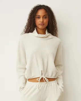 Brushed Thermal Drawcord Waist Sweatshirt