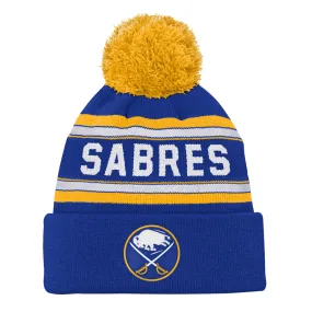 BUFFALO SABRES YOUTH JACQUARD CUFFED KNIT TOQUE WITH POM