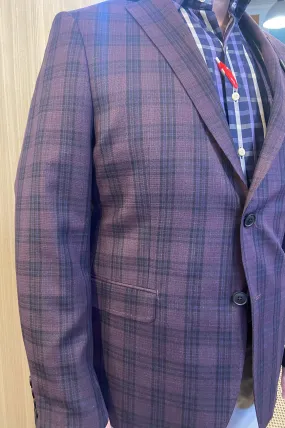 Calvin Klein Plum/Blue Sport Coat (Slim Fit)