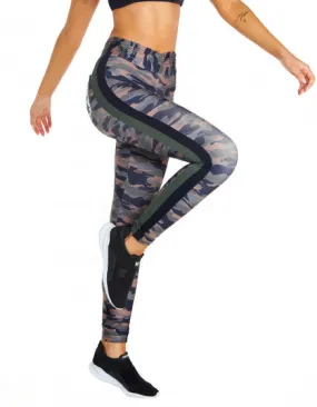 Camo F/L Tights with Back Pocket & Gathered Waist