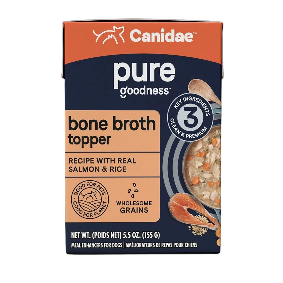 Canidae Pure Bone Broth Topper Real Salmon & Rice Canned Dog Food 5.5oz