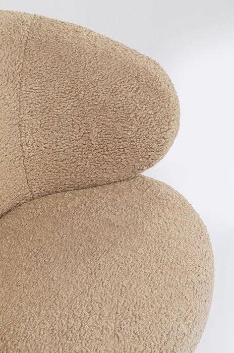 Carella Beige Teddy Swivel Armchair