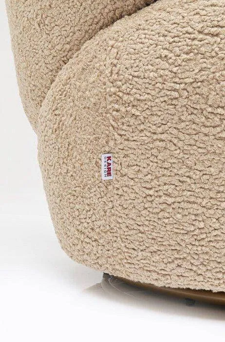 Carella Beige Teddy Swivel Armchair