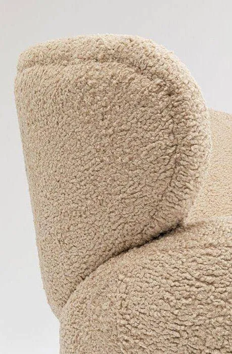 Carella Beige Teddy Swivel Armchair