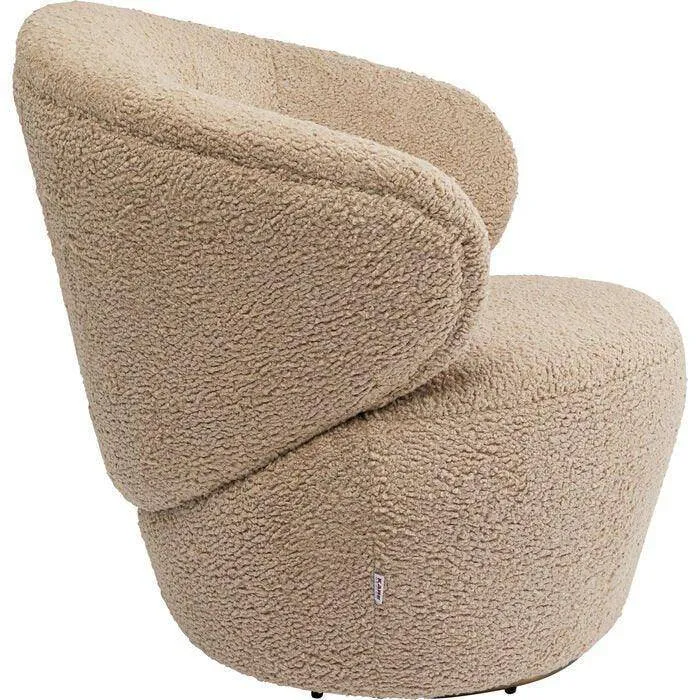 Carella Beige Teddy Swivel Armchair