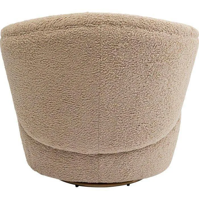 Carella Beige Teddy Swivel Armchair