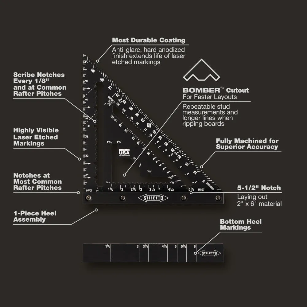 Carpenter Square - Milwaukee STILETTO® 7" with BOMBER™ Cutout, STSQ7