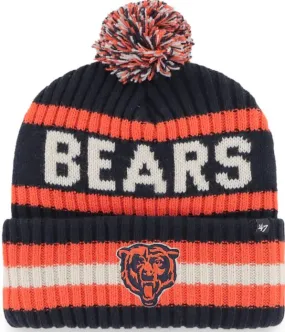 Chicago Bears - Navy Bering Cuff Knit Beanie Hat with Pom, 47 Brand