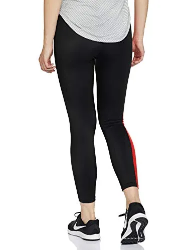 Clovia Women's Slim Fit Nylon Gym/Sports Activewear Tights (AB0043P13_Black_S)