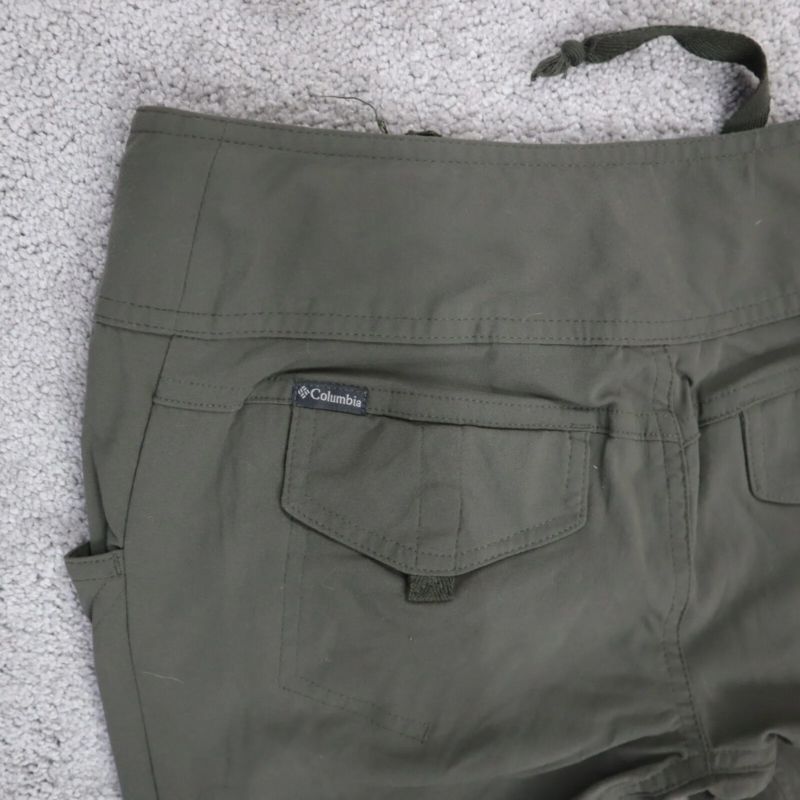 Columbia Womens Cargo Pant City Slickerz II Roll-Up Hiking Olive Size 2 Regular