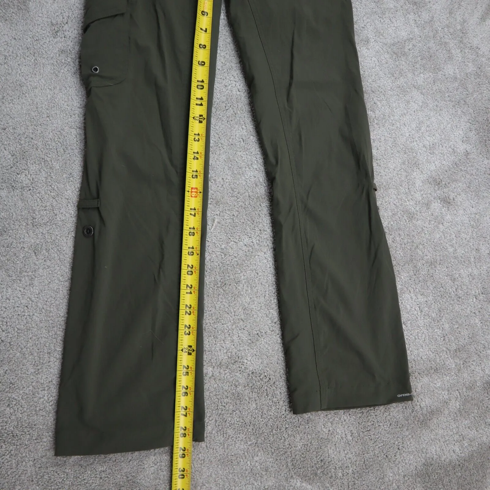 Columbia Womens Cargo Pant City Slickerz II Roll-Up Hiking Olive Size 2 Regular