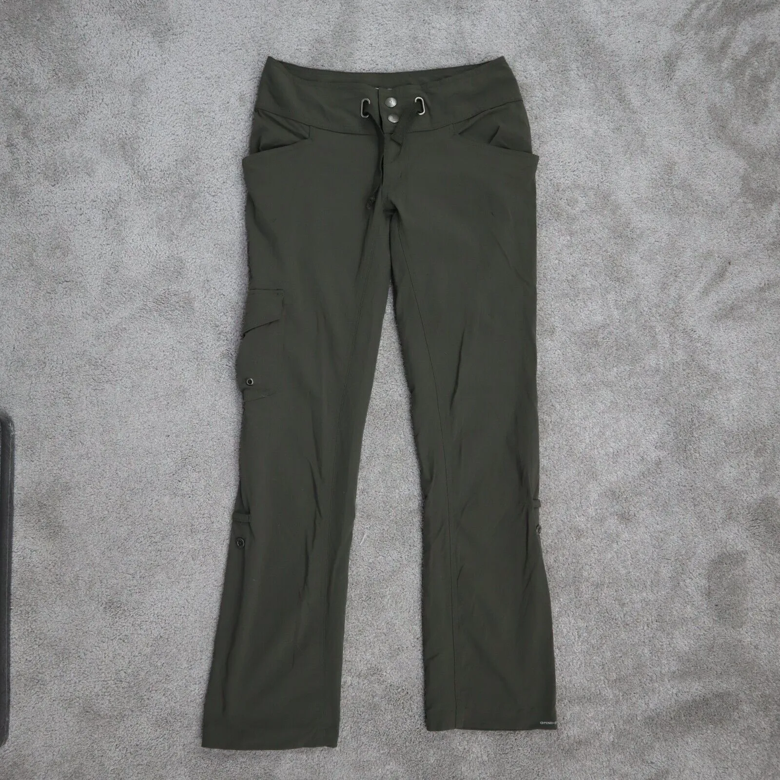 Columbia Womens Cargo Pant City Slickerz II Roll-Up Hiking Olive Size 2 Regular