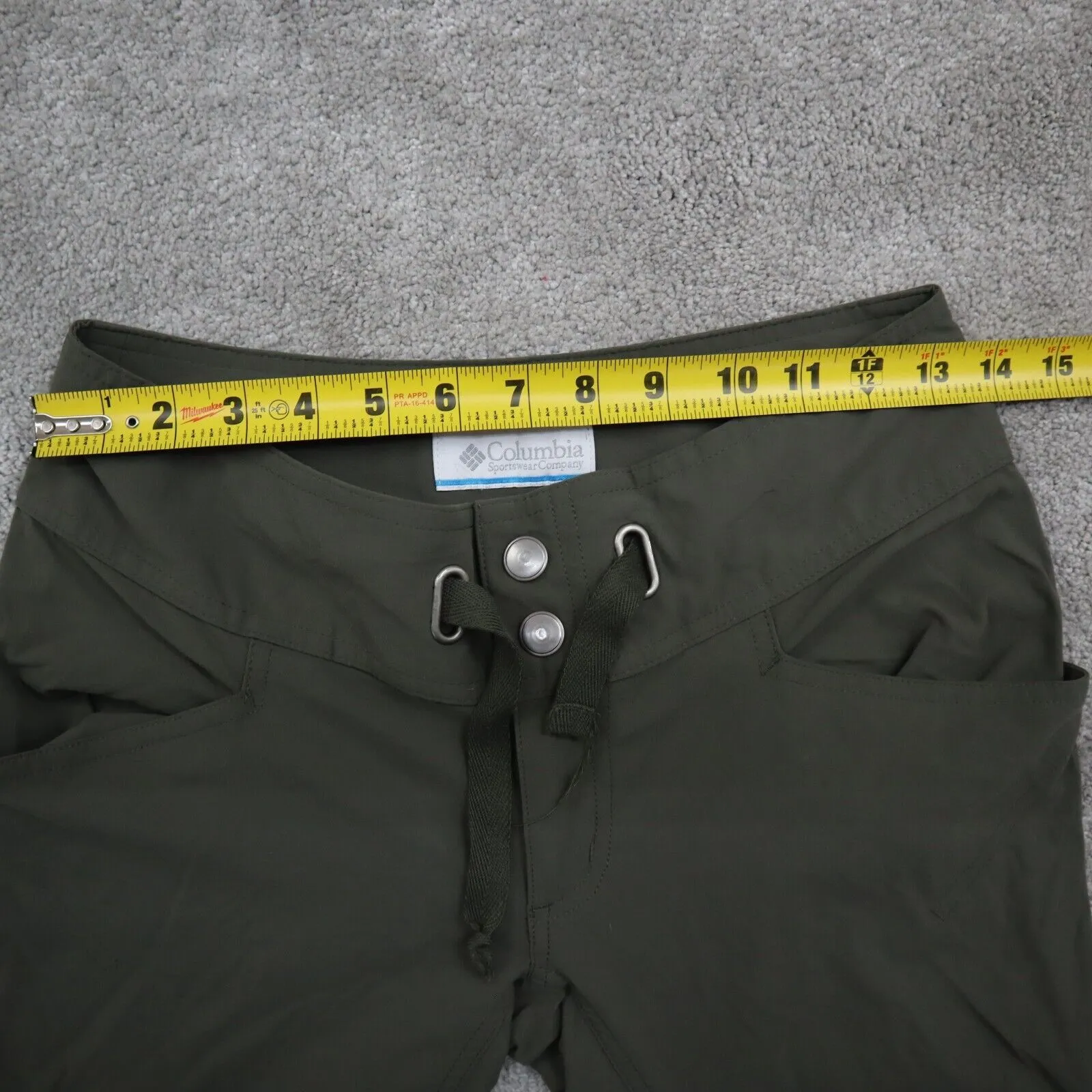 Columbia Womens Cargo Pant City Slickerz II Roll-Up Hiking Olive Size 2 Regular