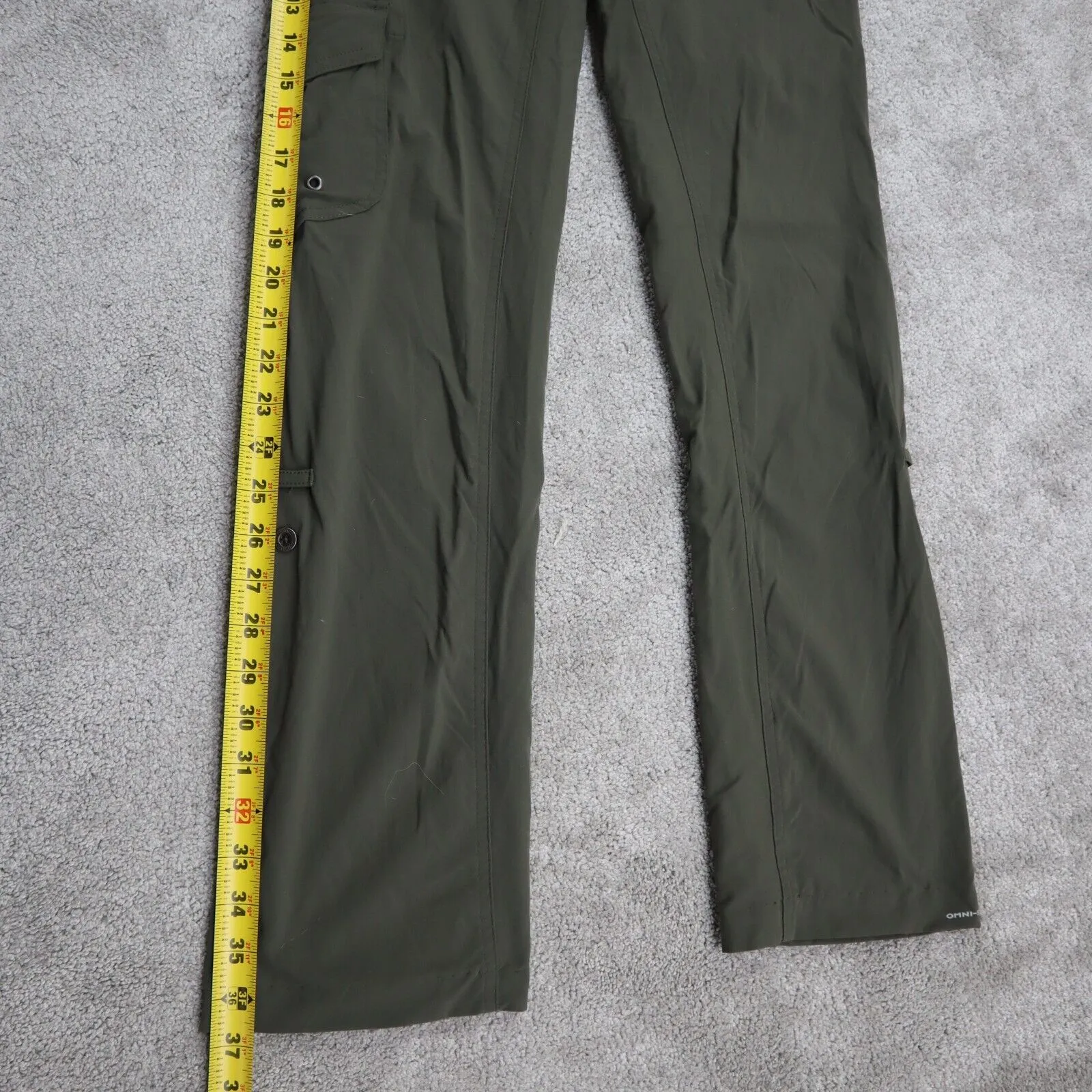 Columbia Womens Cargo Pant City Slickerz II Roll-Up Hiking Olive Size 2 Regular